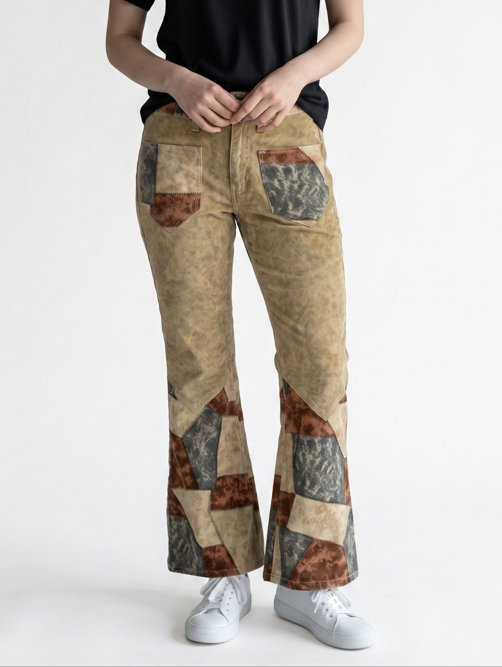 RARE 70s' Wrangler Printed Patchwork Flare Pants boho